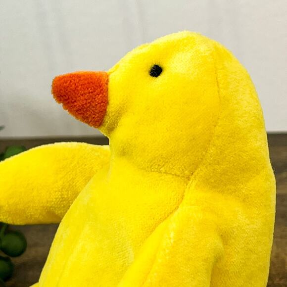 The Manhattan Toy Company 1996 5 in. Yellow Duck Bean Vintage Plushie RARE - Picture 6 of 10